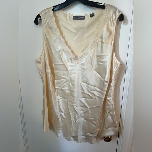Kate Hill Cream Silk Tank - Picture 1 of 4